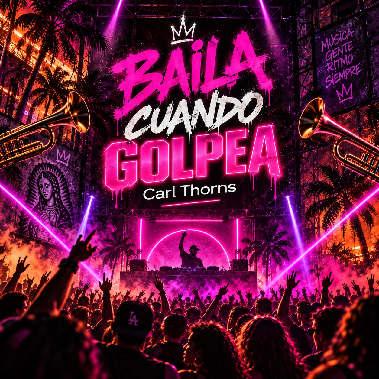 Baila Cuando Golpea cover artwork by Carl Thorns