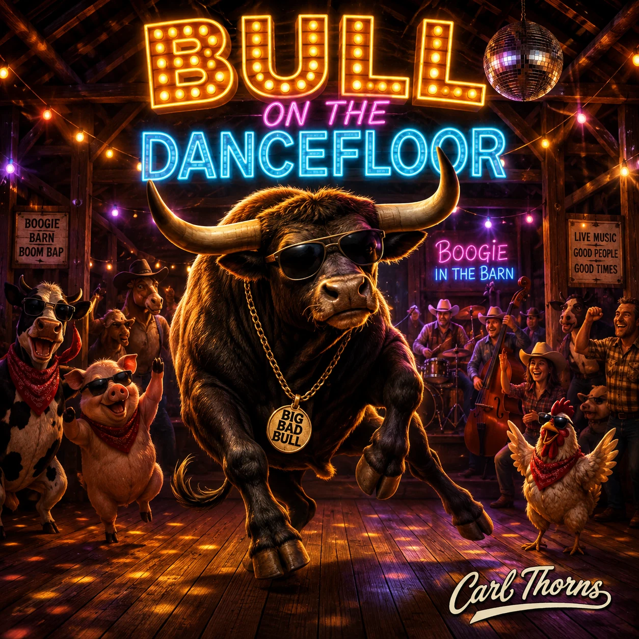Bull On The Dancefloor cover artwork by Carl Thorns