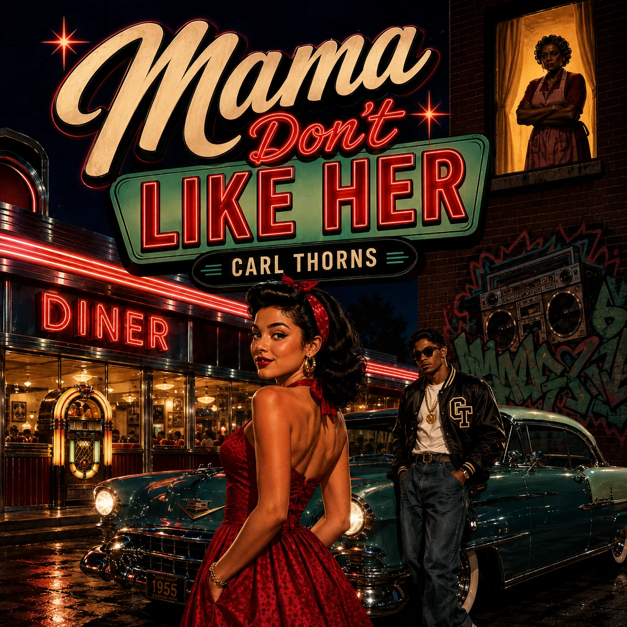 Mama Don’t Like Her cover artwork by Carl Thorns